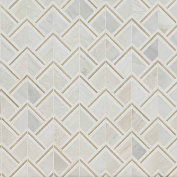 Ackland Artemis Solara Regal Geometric 10 in. x 13 in. Mixed Stone Metal Blend Mosaic Floor/Wall Tile, 10PK AKM-SM-ARSORE10X14GEX-CA - main
